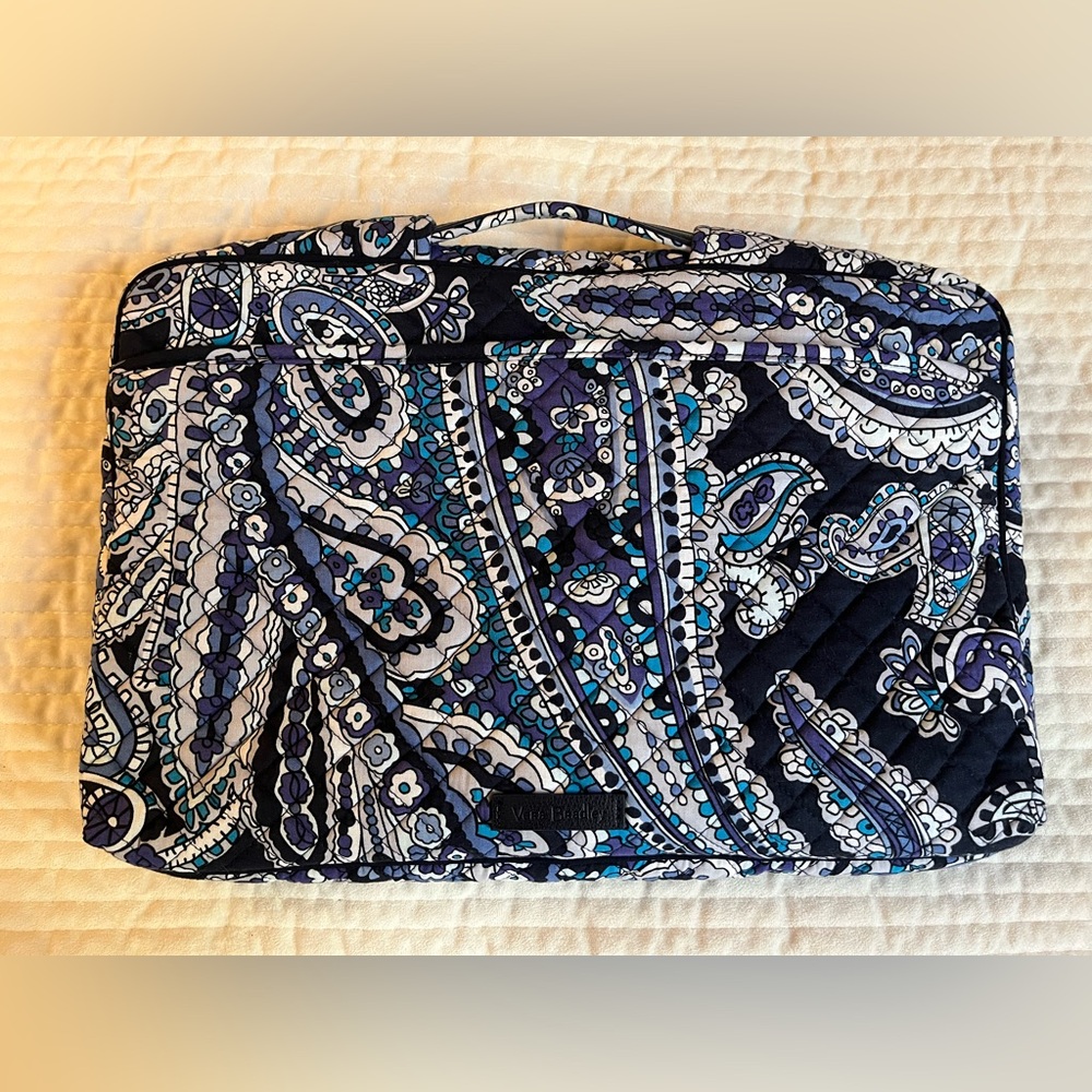 Vera Bradley Blue and Purple Quilted Laptop Bag